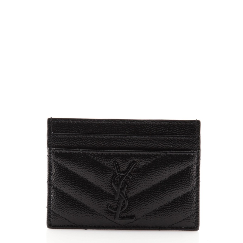 Classic Monogram Card Holder Matelasse Chevron Leather S744816666065