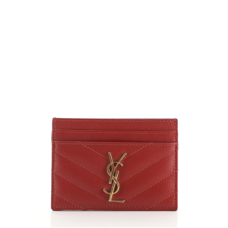 Classic Monogram Card Holder Matelasse Chevron Leather S744816659610