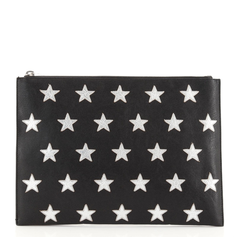 Stars Zip Pouch Leather Medium S744816655585
