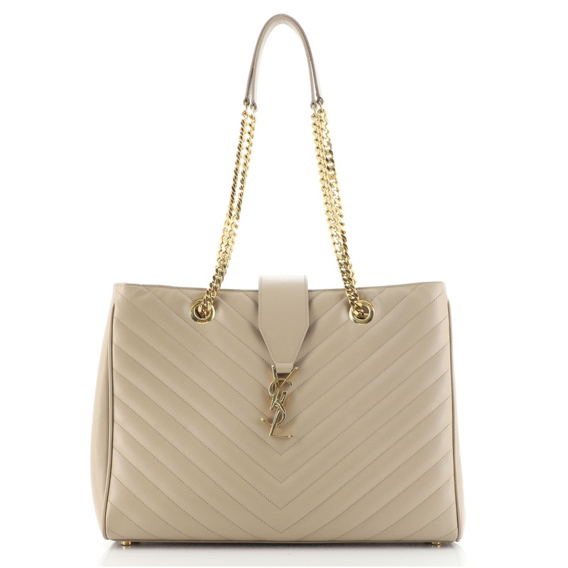 Classic Monogram Shopper Matelasse Chevron Leather Large S744816654706