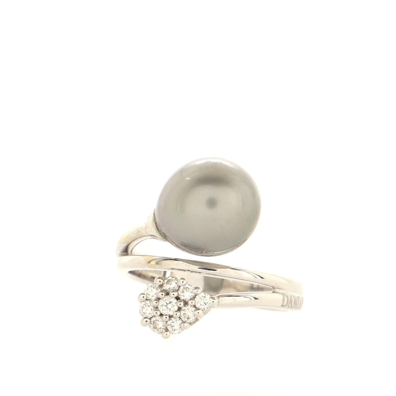 Le Perle Ring 18K White Gold with Diamonds and Pearl