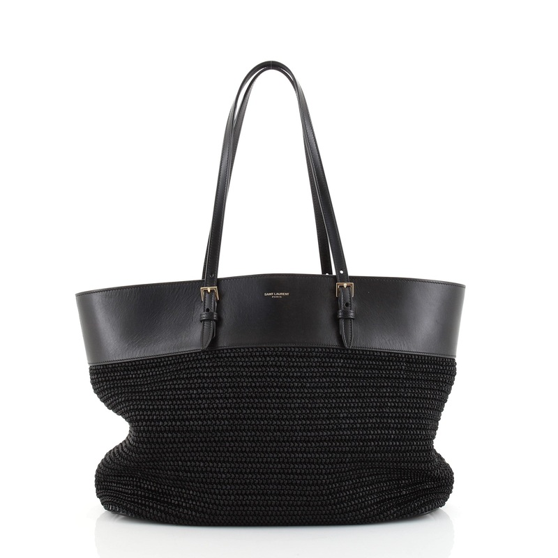 Boucle E/W Shopping Tote Raffia with Leather Medium S744816642584