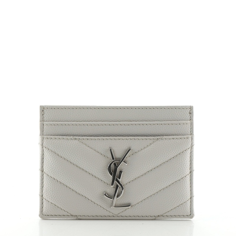 Classic Monogram Card Holder Matelasse Chevron Leather S744816642901