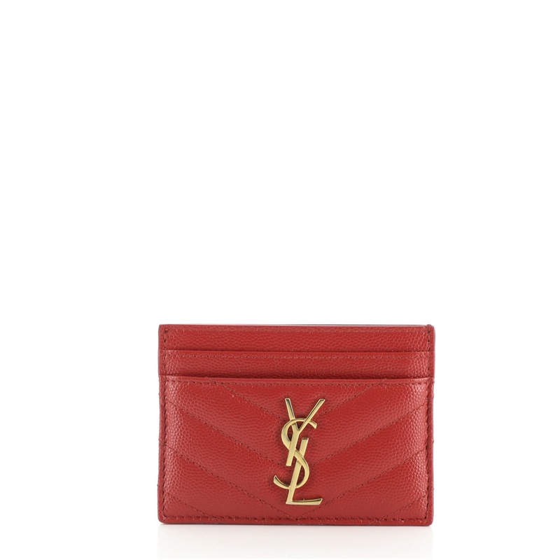 Classic Monogram Card Holder Matelasse Chevron Leather S744816643796
