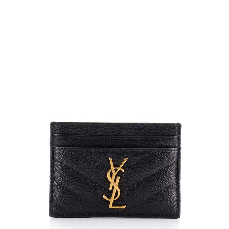 Classic Monogram Card Holder Matelasse Chevron Leather S744816644908