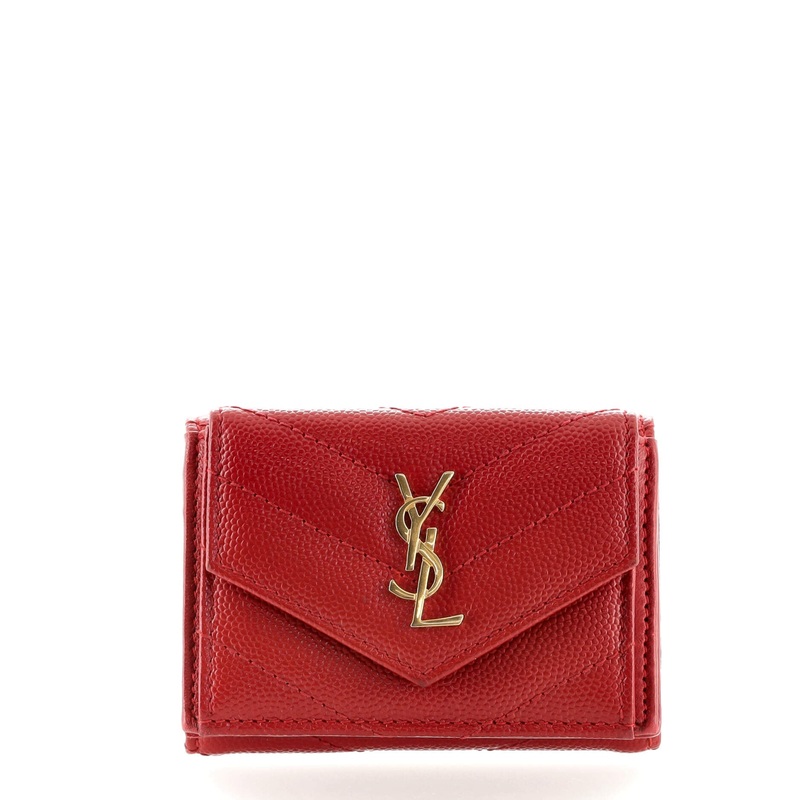 Classic Monogram Compact Wallet Matelasse Chevron Leather S744816644202