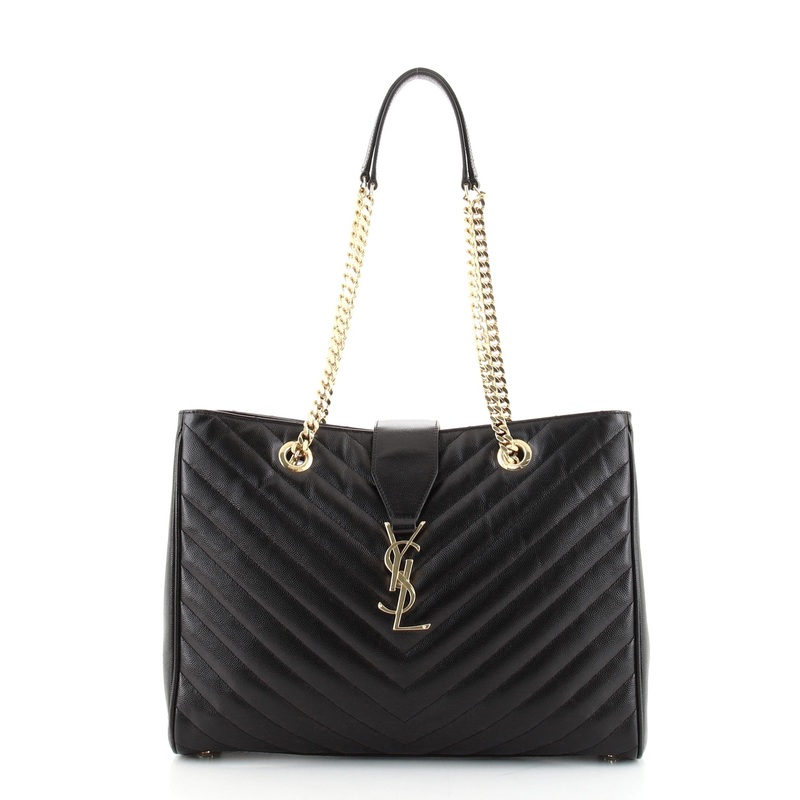 Classic Monogram Shopper Matelasse Chevron Leather Large S744816642571