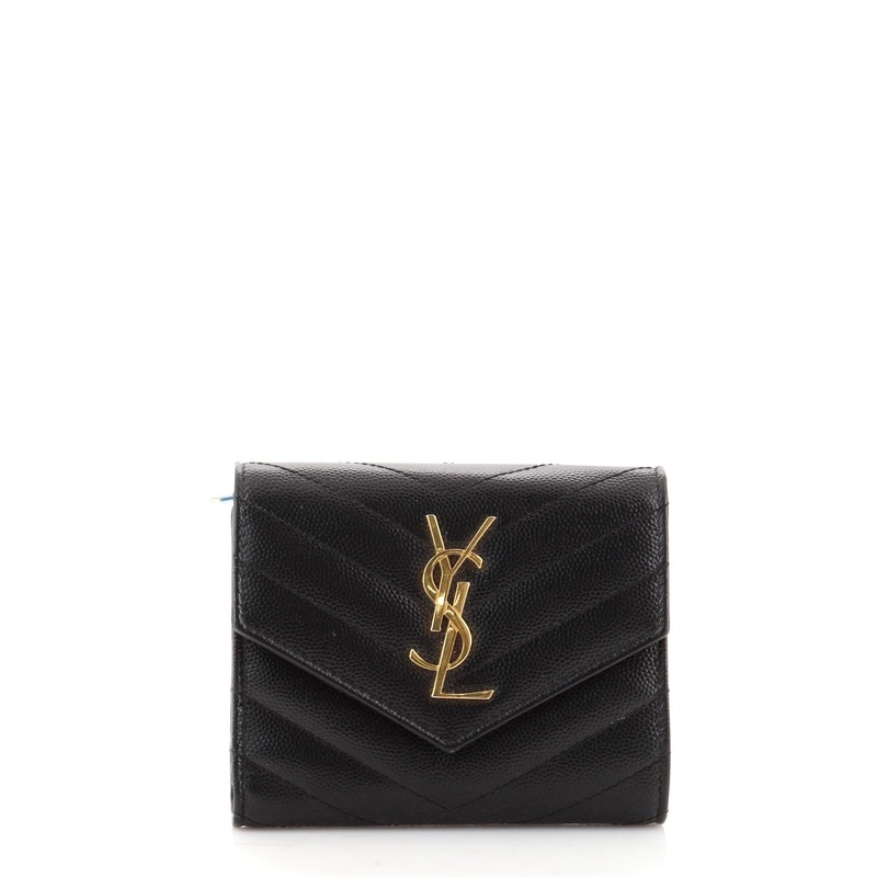 Classic Monogram Trifold Wallet Matelasse Chevron Leather S744816642573