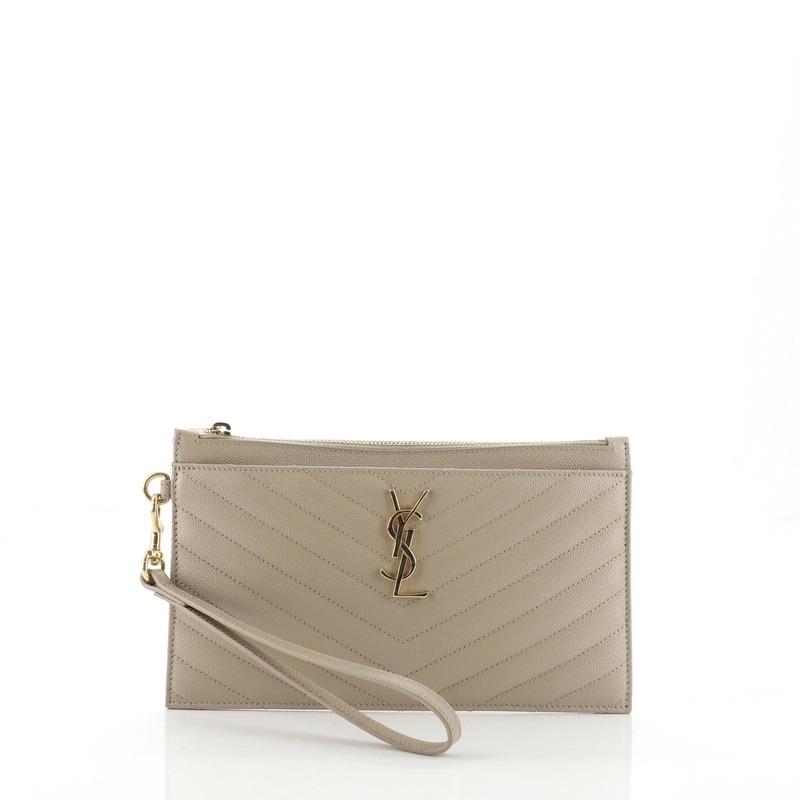 Classic Monogram Zip Bill Pouch Matelasse Chevron Leather Large S744816643779