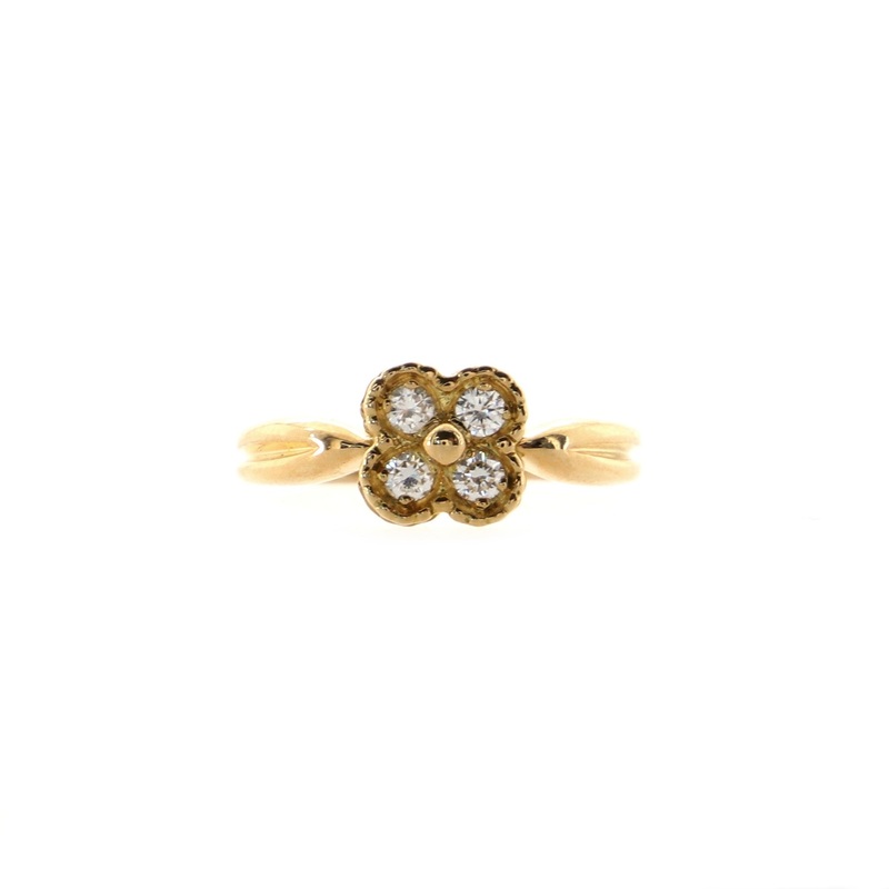 Alhambra Ring 18K Yellow Gold with Diamonds