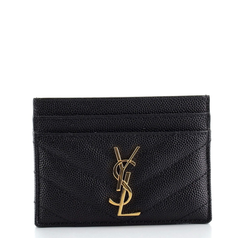 Classic Monogram Card Holder Matelasse Chevron Leather S744816635278