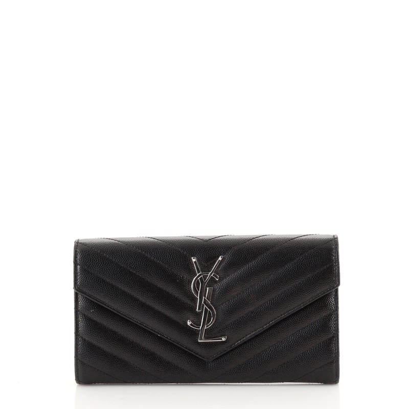 Classic Monogram Flap Wallet Matelasse Chevron Leather Large S744816638035