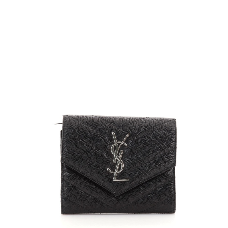 Classic Monogram Trifold Wallet Matelasse Chevron Leather S744816638004