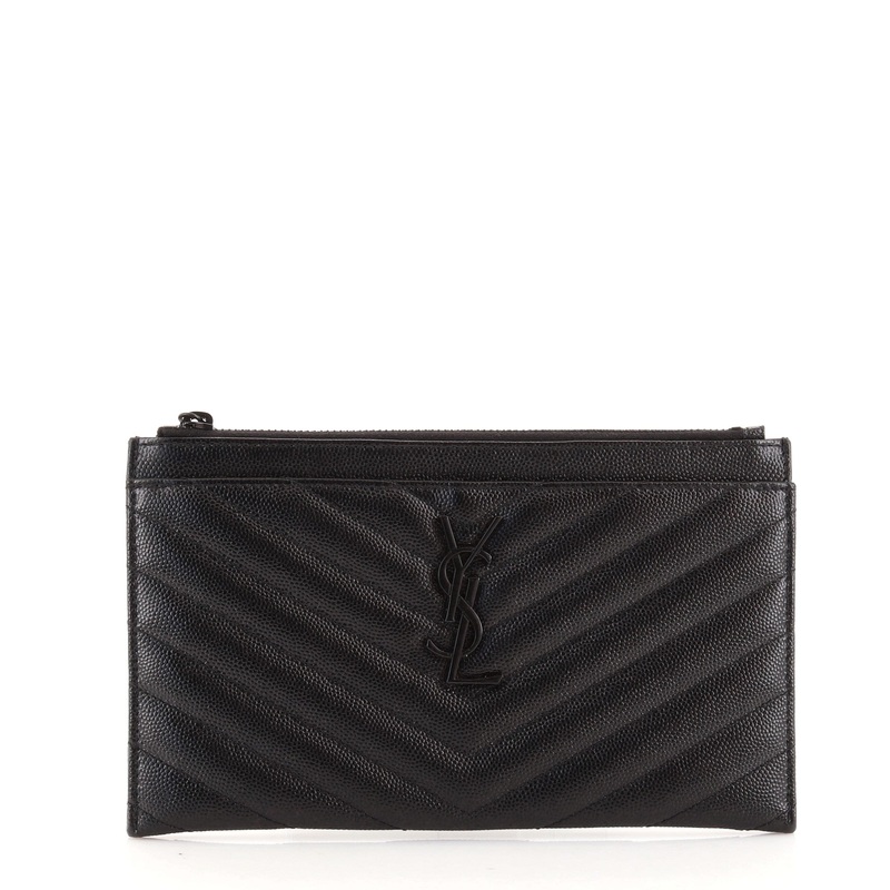 Classic Monogram Zip Bill Pouch Matelasse Chevron Leather Medium S744816639736