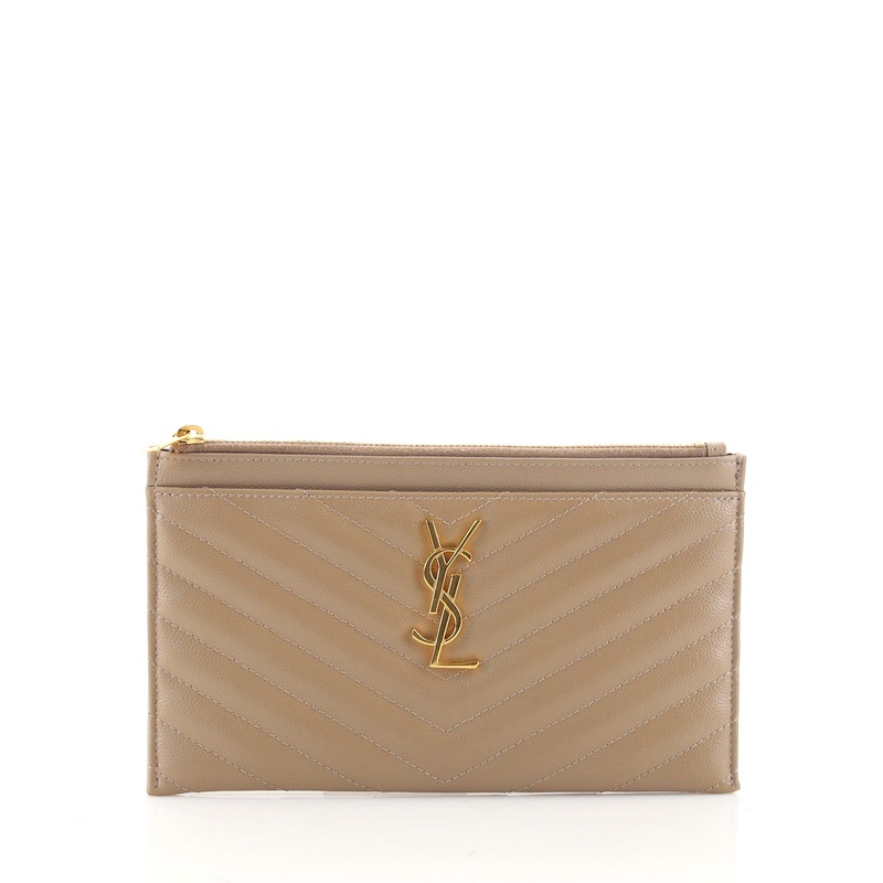 Classic Monogram Zip Bill Pouch Matelasse Chevron Leather Medium S744816639973