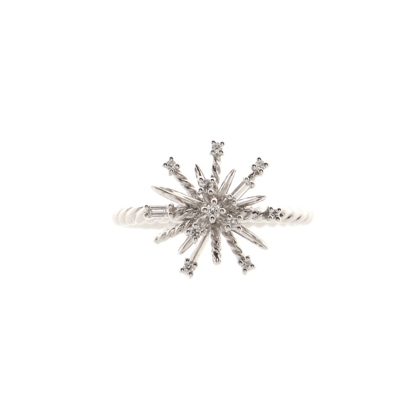 Supernova Ring 18K White Gold and Diamonds 14mm