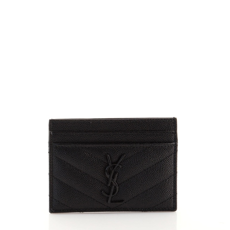 Classic Monogram Card Holder Matelasse Chevron Leather S744816629240