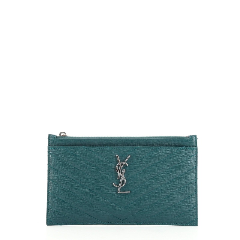 Classic Monogram Zip Bill Pouch Matelasse Chevron Leather Medium S744816626900