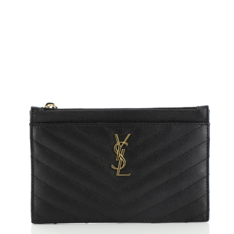 Classic Monogram Zip Bill Pouch Matelasse Chevron Leather Medium S744816629534