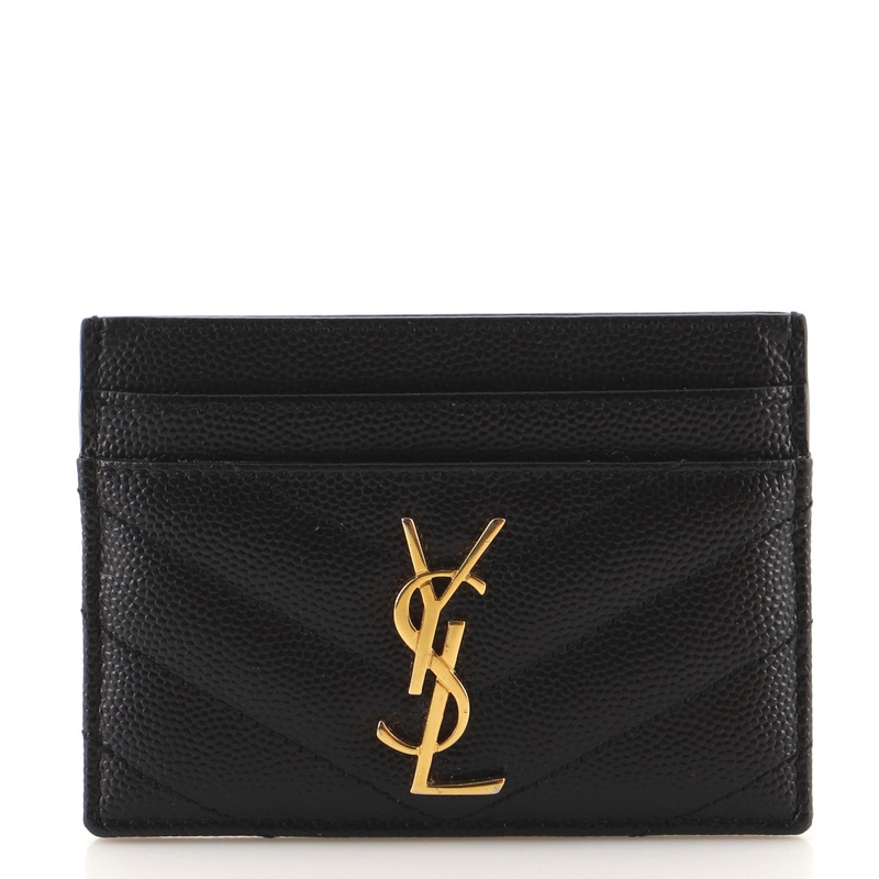 Classic Monogram Card Holder Matelasse Chevron Leather S744816620827