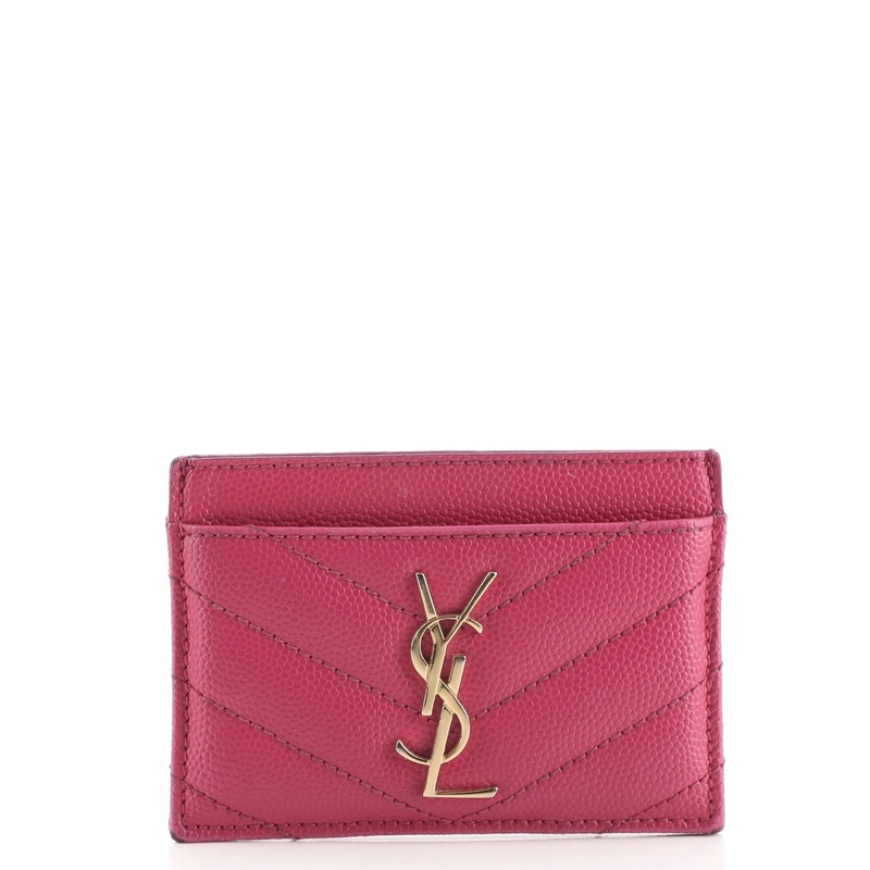 Classic Monogram Card Holder Matelasse Chevron Leather S744816621328
