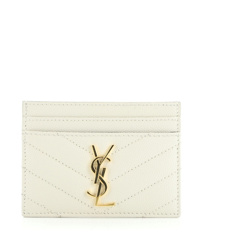 Classic Monogram Card Holder Matelasse Chevron Leather S744816623533