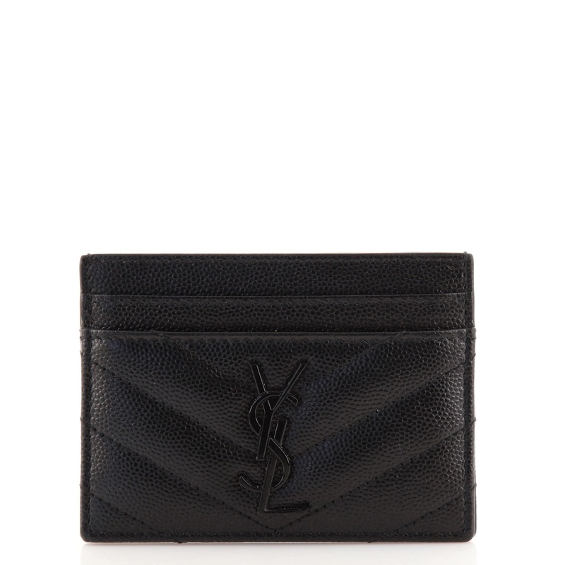 Classic Monogram Card Holder Matelasse Chevron Leather S744816624633