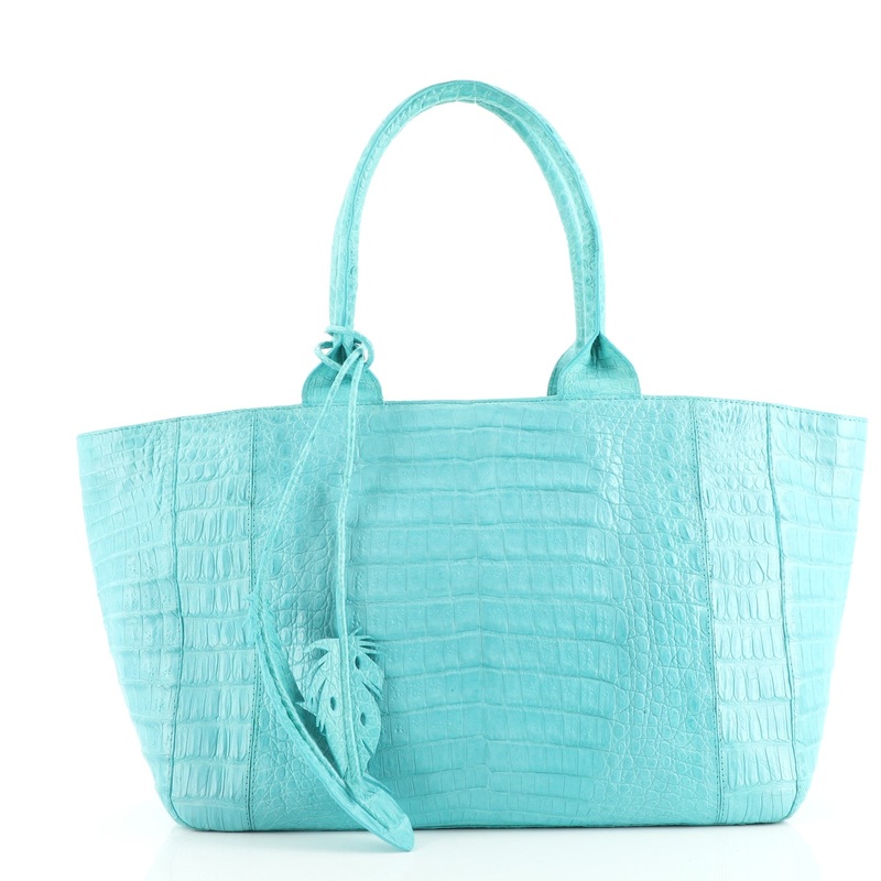 Feather Tote Crocodile East West
