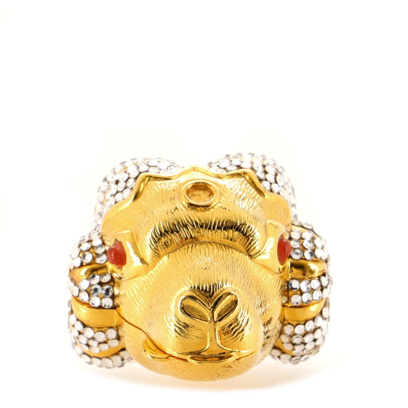 Goat Head Pill Box Crystal Embellished Metal