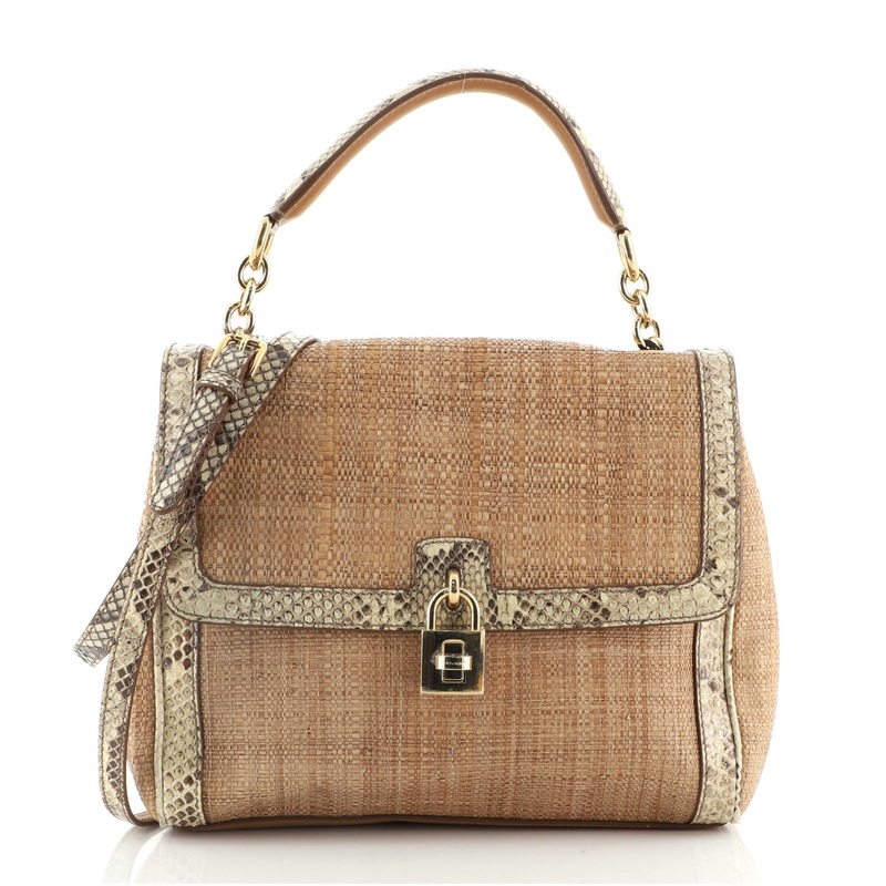 Miss Dolce Satchel Raffia with Snakeskin Medium