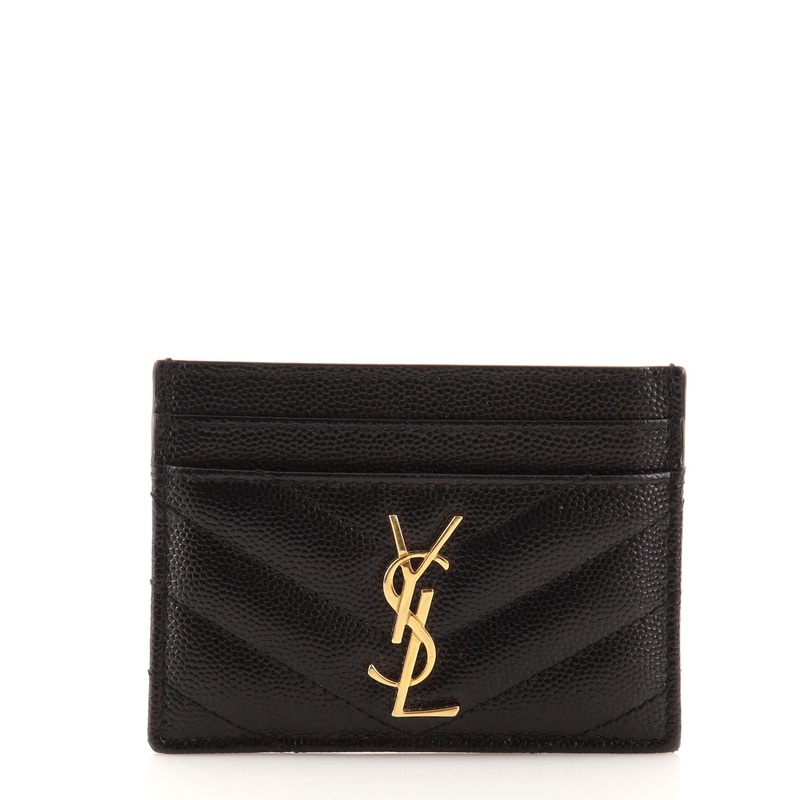 Classic Monogram Card Holder Matelasse Chevron Leather S744816615390