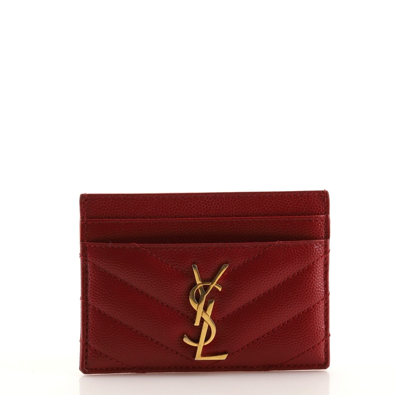 Classic Monogram Card Holder Matelasse Chevron Leather S744816617697