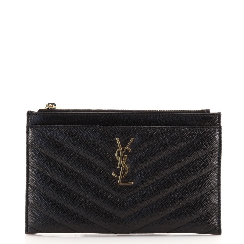 Classic Monogram Zip Bill Pouch Matelasse Chevron Leather Medium S744816618995