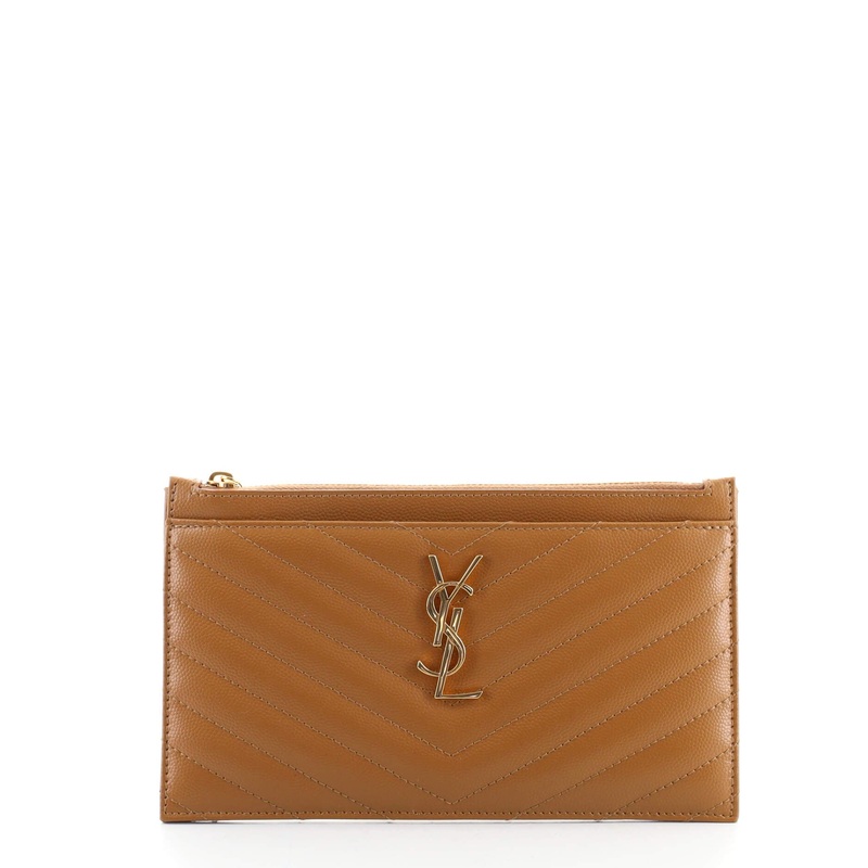 Classic Monogram Zip Bill Pouch Matelasse Chevron Leather Medium S744816619067