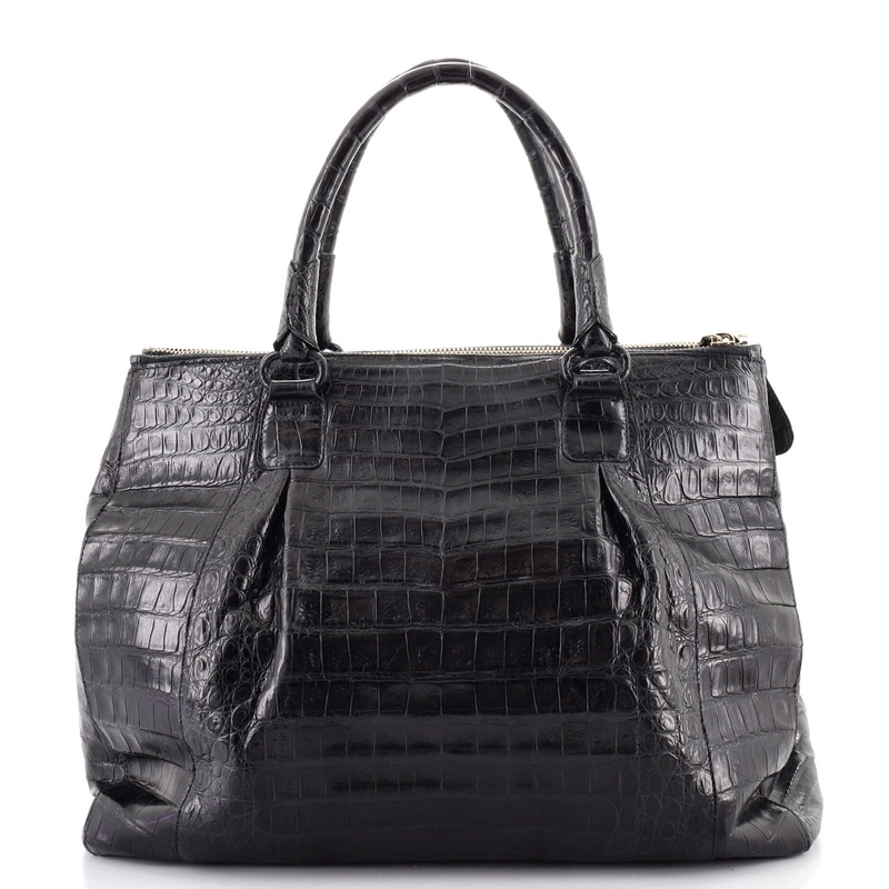 Double Zip Convertible Tote Crocodile Large S744816612426