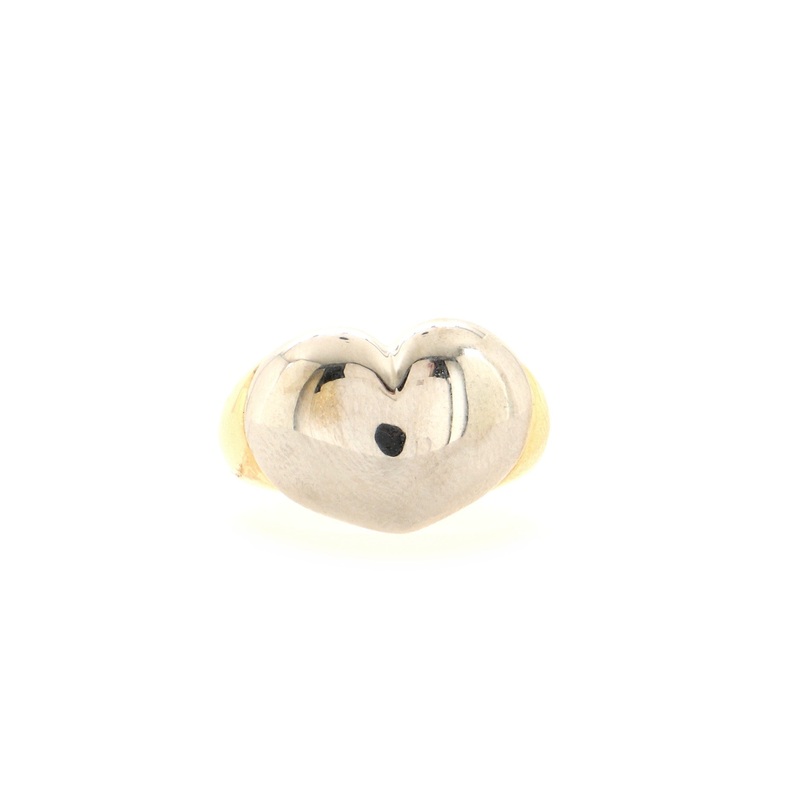 Heart Ring 18K White and Yellow Gold