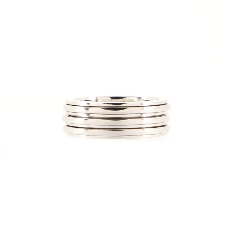 Possession Three Rows Band Ring 18K White Gold