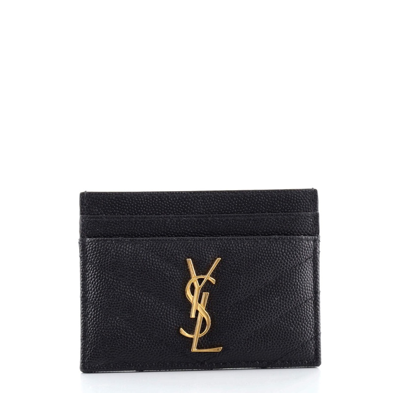 Classic Monogram Card Holder Matelasse Chevron Leather S744816611849