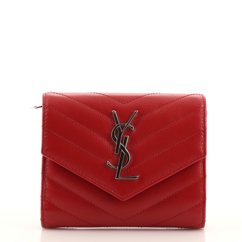 Classic Monogram Trifold Wallet Matelasse Chevron Leather S744816610859
