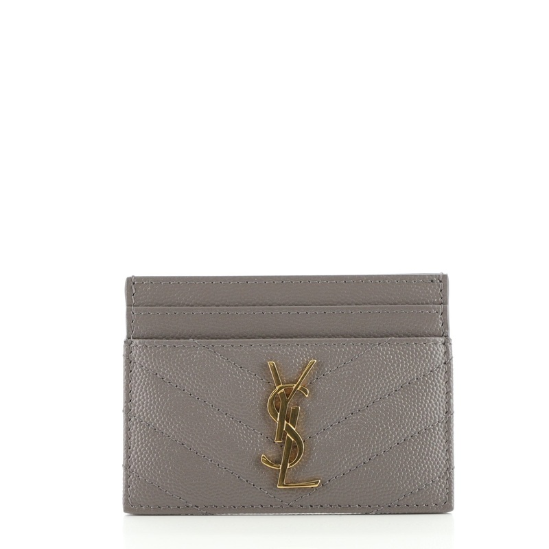 Classic Monogram Card Holder Matelasse Chevron Leather S744816601388