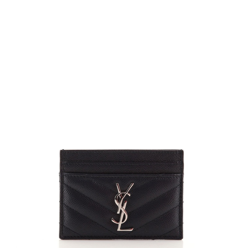 Classic Monogram Card Holder Matelasse Chevron Leather S744816601570