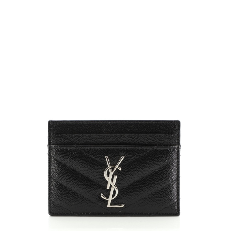 Classic Monogram Card Holder Matelasse Chevron Leather S744816604222