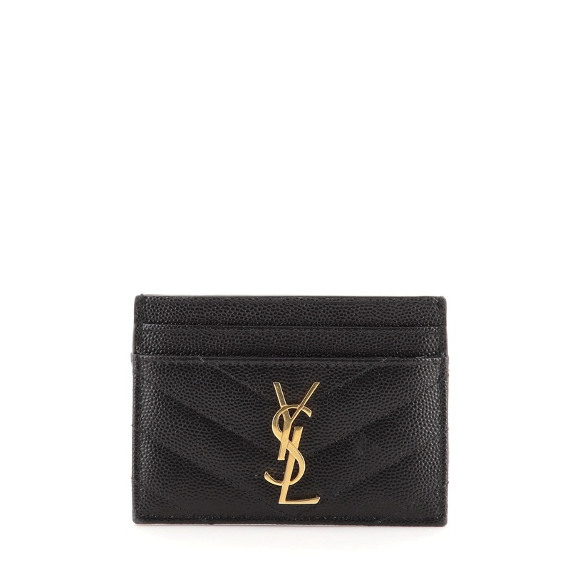 Classic Monogram Card Holder Matelasse Chevron Leather S744816604725