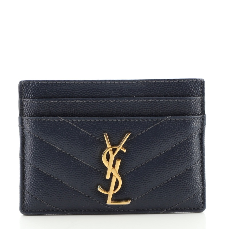 Classic Monogram Card Holder Matelasse Chevron Leather S744816605214