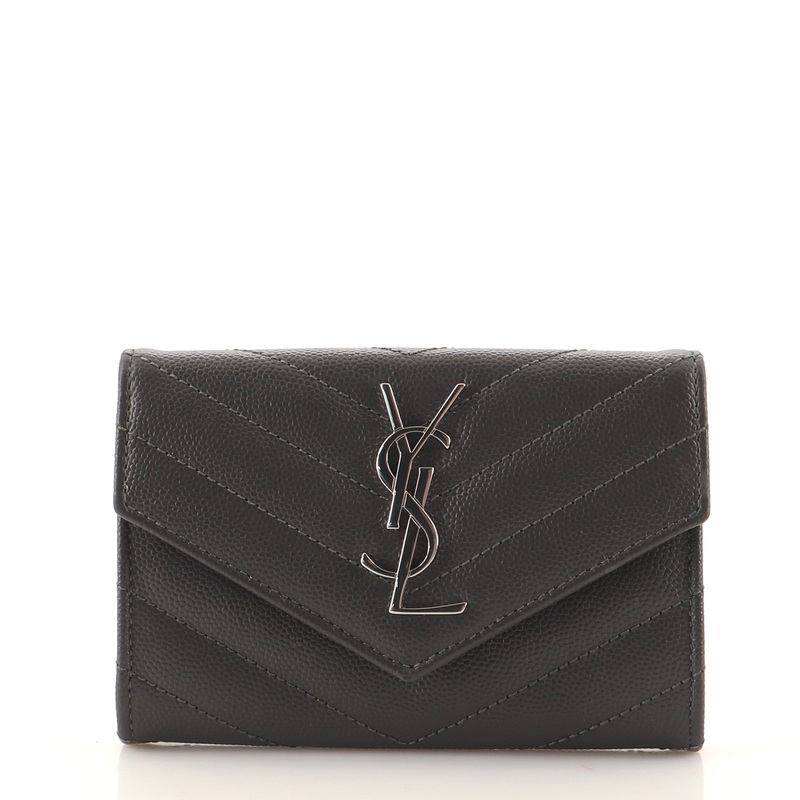 Classic Monogram Flap Wallet Matelasse Chevron Leather Small S744816603735