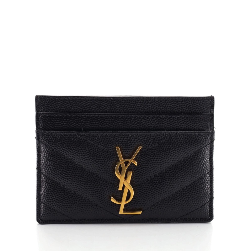 Classic Monogram Card Holder Matelasse Chevron Leather S744816595047