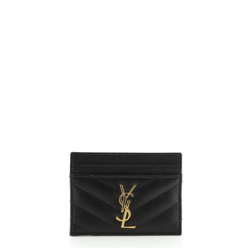 Classic Monogram Card Holder Matelasse Chevron Leather S744816596617