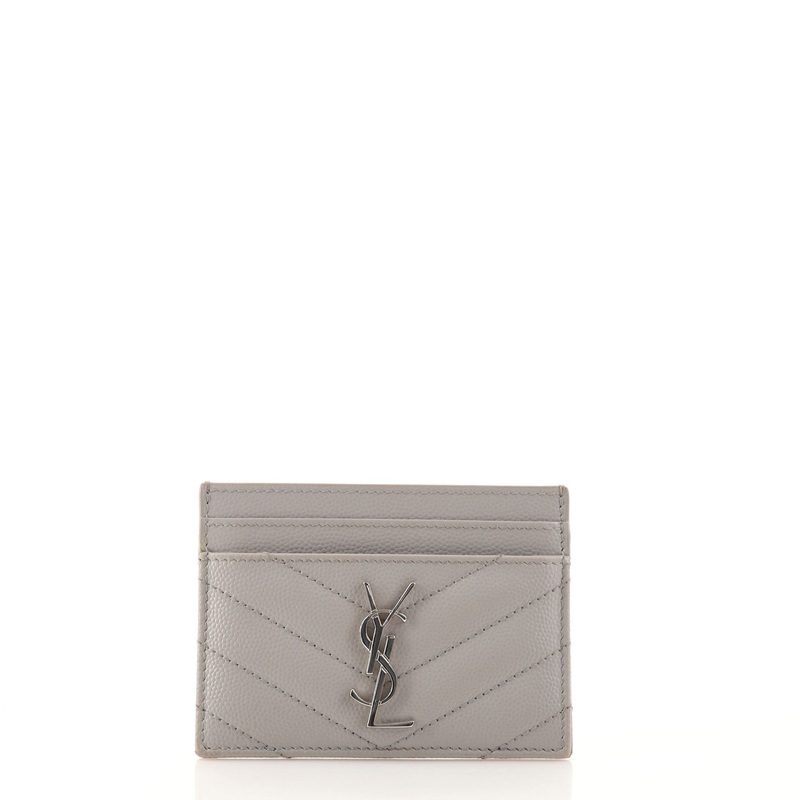 Classic Monogram Card Holder Matelasse Chevron Leather S744816598343