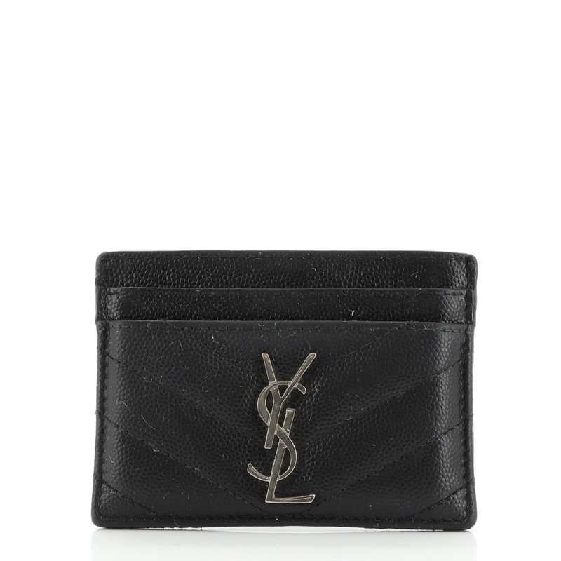 Classic Monogram Card Holder Matelasse Chevron Leather S744816599045