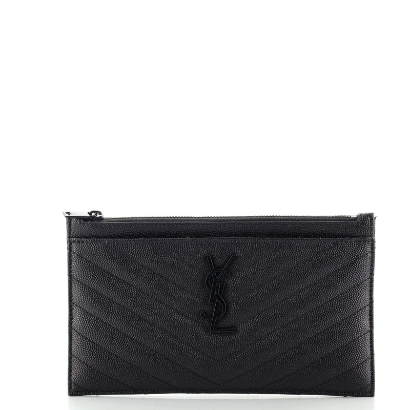 Classic Monogram Zip Bill Pouch Matelasse Chevron Leather Medium S744816594468